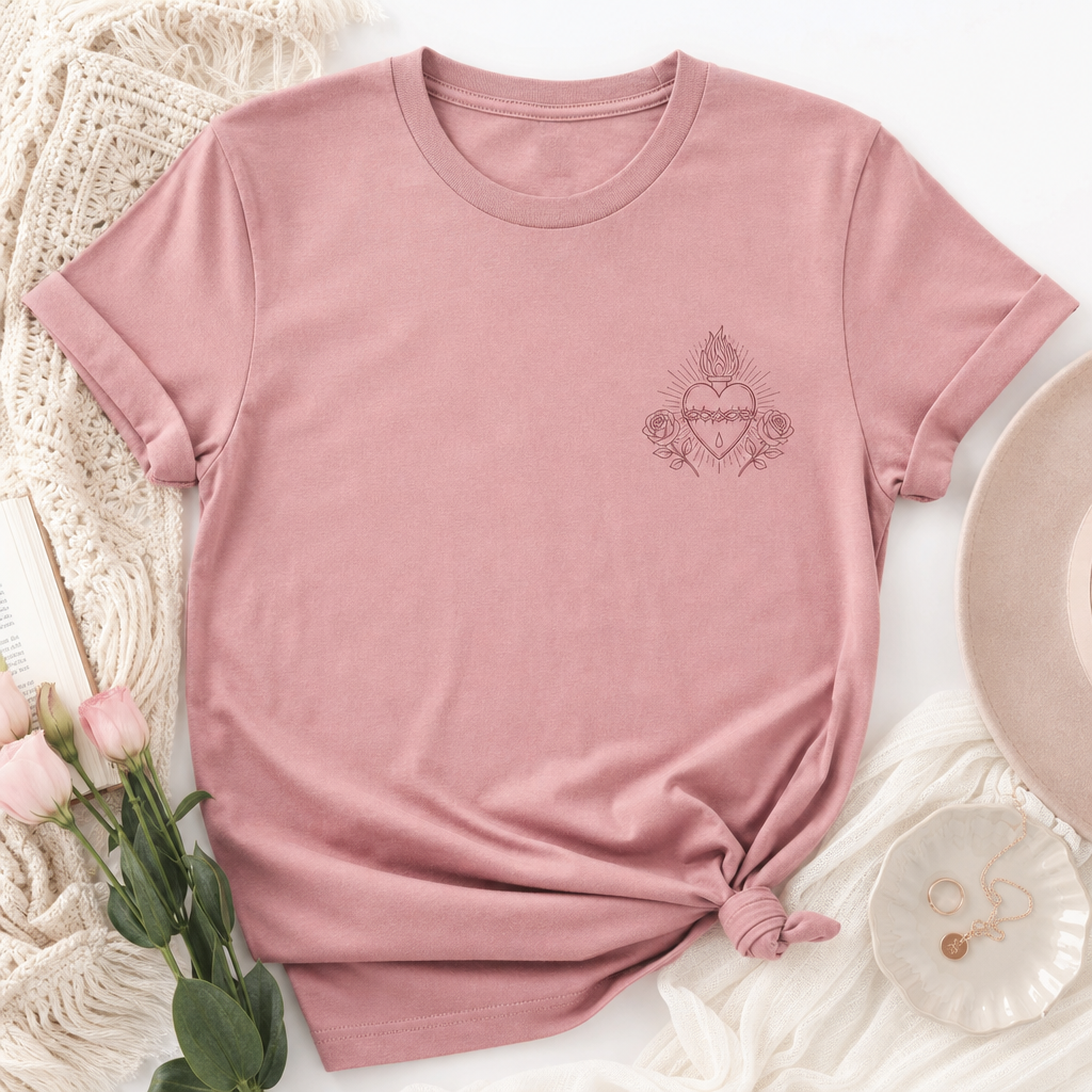 Camiseta Coração de Rosas